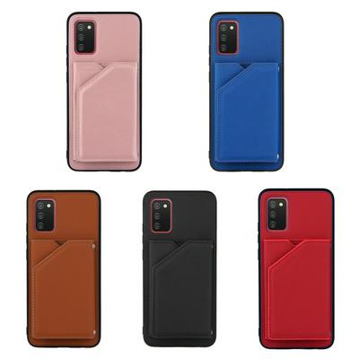 For Samsung Galaxy A02s European Version Skin Feel Card Slots Shockproof PU Leather Stand Wallet Phone Case with Hand Strap