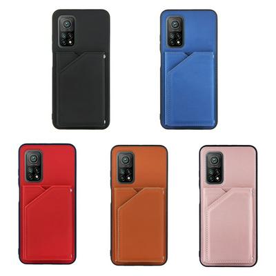 For Xiaomi Mi 10T/10T Pro 5G Skin Feel Card Slots Shockproof PU Leather Stand Wallet Phone Case with Hand Strap