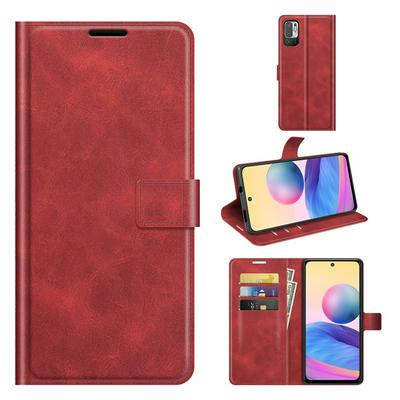 For Xiaomi Redmi Note 10 5G Square Buckle Folio Flip Leather Case with Stand and Card Slots Function