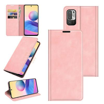 For Xiaomi Redmi Note 10 5G Skin Feel Magnetic Attraction Flip Leather Wallet Case with Card Slot and Stand