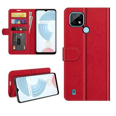 For Oppo Realme C21 R64 Pattern Single Folded Edge Folio Flip Leather Wallet Phone Case