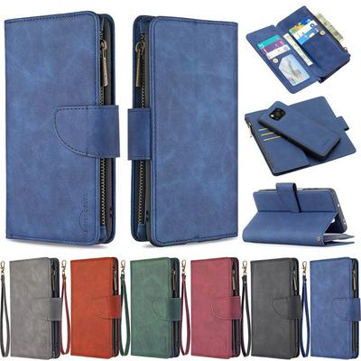 For Xiaomi Poco X3 BF02 Style Skin Feel Zipper Wallet Leather Phone Case with Stand &Lanyard Function