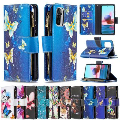 For Xiaomi Redmi Note 10S/Xiaomi Redmi Note 10 4G Painted Zipper Wallet BF03 Flip Leather Case with Stand &Lanyard Function