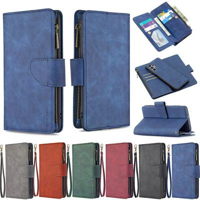 For Samsung Galaxy A32 5G BF02 Style Skin Feel Zipper Wallet Leather Phone Case with Stand &Lanyard Function