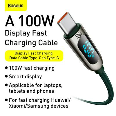 Baseus Digital Display Fast Charging Data Cable Type-C to Type-C 100w Fast Charging Cable for Laptop, Tablet and Mobile Phone