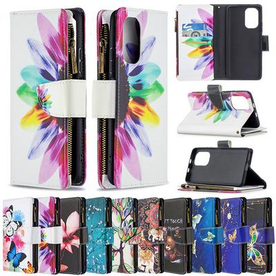 For Xiaomi Poco F3/Xiaomi Redmi K40 Painted Zipper Wallet BF03 Flip Leather Case with Stand &Lanyard Function