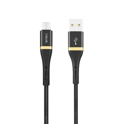 WiWU ED-102 2.4A Fast Charging Cable USB to Micro USB for Smart Phone Power Bank Power Delivery and Data Transfer Nylon Cable