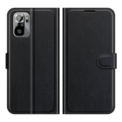 For Xiaomi Redmi Note 10 4G/ Xiaomi Redmi Note 10S Lychee Pattern Folio Flip Leather Case with Stand and Card Slots Function