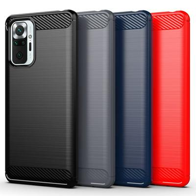 For Xiaomi Redmi Note 10 Pro 5G Ultra-Thin Carbon Fiber Drawing Anti-fingerprint TPU Protective Case 
