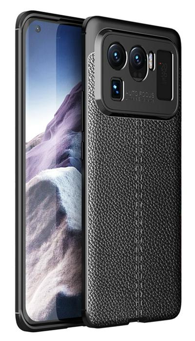 For Xiaomi Mi 11 Ultra Lychee Pattern Shock Absorption Anti-drop Business Soft TPU Back Cover Case