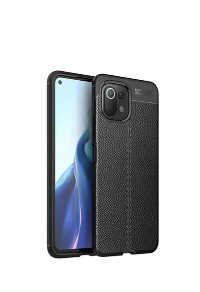 For Xiaomi Mi 11 Lite Lychee Pattern Shock Absorption Anti-drop Business Soft TPU Back Cover Case