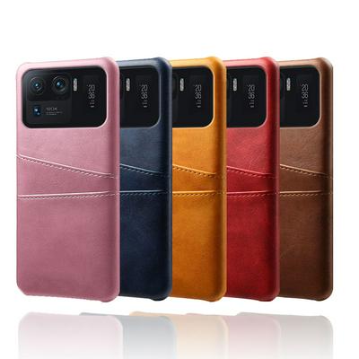 For Xiaomi Mi 11 Ultra Extra Thinness Premium Cowhide Leather Double Card Holster Hard PC Back Cover Case