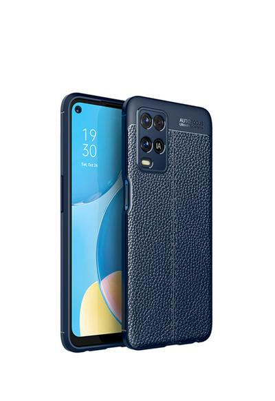For Oppo A54 4G Lychee Pattern Shock Absorption Anti-drop Business Soft TPU Back Cover Case