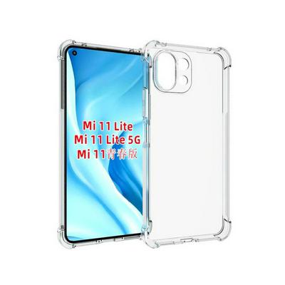 Anti-Fingerprint Non-Slip Waterproof Four Corners Shockproof Transparent Soft TPU Back Cover Protective Case for Xiaomi Mi 11 Lite