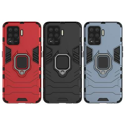 For Oppo A94 5G Black Panther 2 in 1 Detachable Magnetic Attraction Shockproof with Stand Hard PC + Soft TPU Back Cover Case