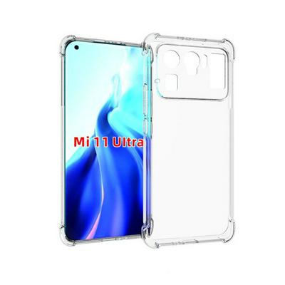 Anti-Fingerprint Non-Slip Waterproof Four Corners Shockproof Transparent Soft TPU Back Cover Protective Case for Xiaomi Mi 11 Ultra 