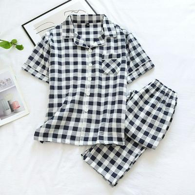Summer Thin Men's Cotton Short-sleeved Pajamas Suit Home Wear Set