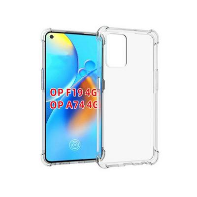 Anti-Fingerprint Non-Slip Waterproof Four Corners Shockproof Transparent Soft TPU Back Cover Protective Case for Oppo A74 4G