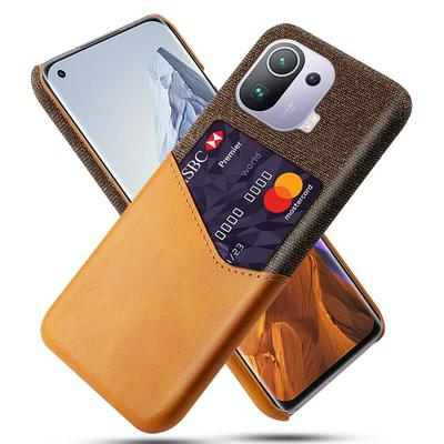 For Xiaomi Mi 11 Pro Cloth Pattern Drop-proof Shockproof Single Card Slots PC+ Leather Back Cover Case