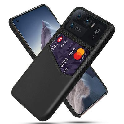 For Xiaomi Mi 11 Ultra Cloth Pattern Drop-proof Shockproof Single Card Slots PC+ Leather Back Cover Case