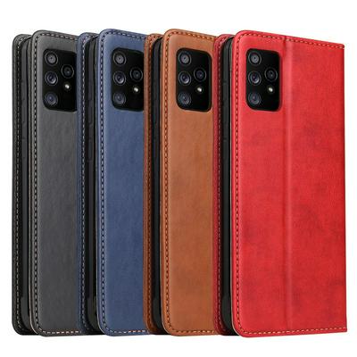 For Samsung Galaxy A52 5G Cowhide Pattern Scratch Resistant Flip Leather Case with Card Slots Function