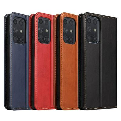 For Samsung Galaxy A72 5G Cowhide Pattern Scratch Resistant Flip Leather Case with Card Slots Function