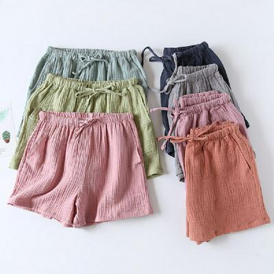 Women's Solid Color Crepe Cloth Shorts Thin Loose Home Pants