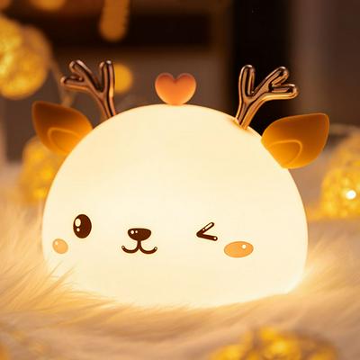 Small Deer Silicone Night Light Children's Birthday Gift Decompression Pat Light
