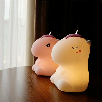 Unicorn LED Night Light Touch Sensor Colorful USB Rechargeable Cartoon Silicone Bedroom Bedside Lamp for Children Kids Baby Gift