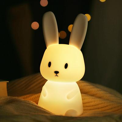 Rabbit Silicone Night Light Bedroom Bedside Lamp Eye Protection Gradient Table Light