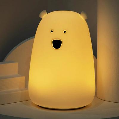 Bear Silicone Night Light Colorful Decompression Lamp USB Charging Pat Light 