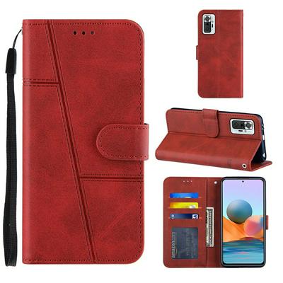 For Xiaomi Redmi Note 10 Pro/Xiaomi Redmi Note 10 Pro Max Stitching Calfskin Scratch Resistant Flip Leather Case with Stand and Card Slots Function