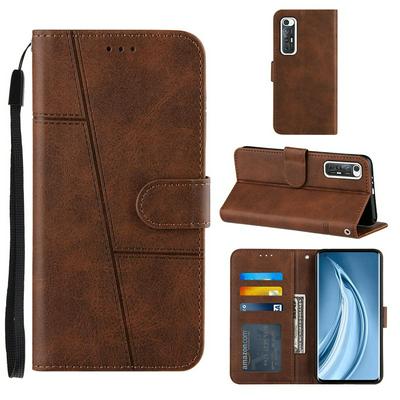 For Xiaomi Mi 10S Stitching Calfskin Scratch Resistant Flip Leather Case with Stand and Card Slots Function