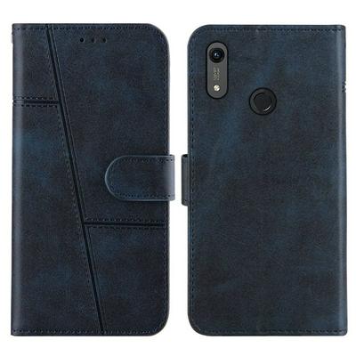For Huawei Honor 8A/Huawei Y6 (2019) Stitching Calfskin Scratch Resistant Flip Leather Case with Stand and Card Slots Function