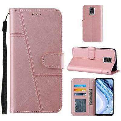 For Xiaomi Redmi Note 9 Pro/Redmi Note 9 Pro Max/Redmi Note 9S Stitching Calfskin Scratch Resistant Flip Leather Case with Stand and Card Slots Function