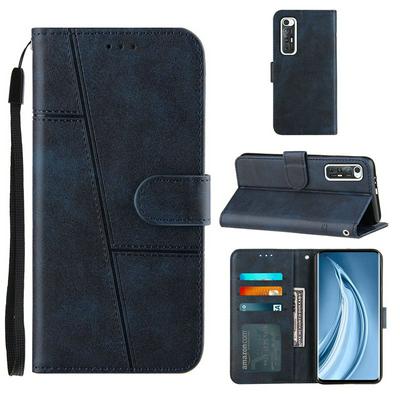 For Xiaomi Redmi Note 10S/Xiaomi Redmi Note 10 4G Stitching Calfskin Scratch Resistant Flip Leather Case with Stand and Card Slots Function