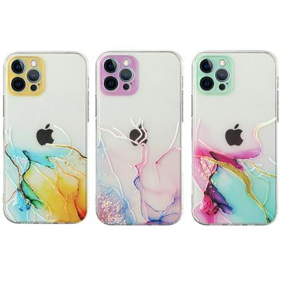 For iPhone 12 Pro(6.1) Colorful Marbling Scratch Resistant Soft TPU Back Cover Case