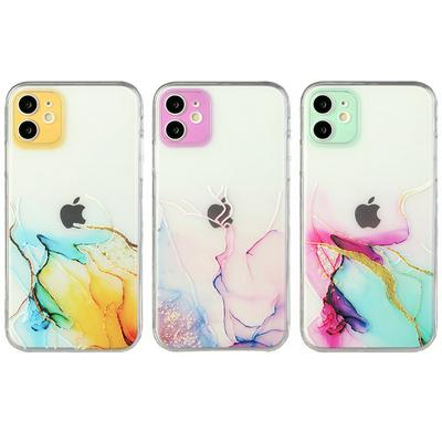 For iPhone 12 Colorful Marbling Scratch Resistant Soft TPU Back Cover Case