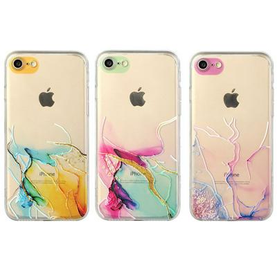 For iPhone 6 Plus / 6S Plus Colorful Marbling Scratch Resistant Soft TPU Back Cover Case