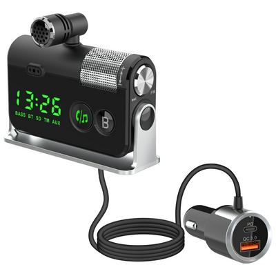 BC73 Car Bluetooth FM Transmitter USB C PD Charger BT FM Radio Adapter Bass Sound Music Player Car Accessories