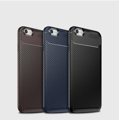 Beetle Carbon Fiber Texture Slightly Frosted Anti-Sweat Anti-Fingerprint Non-Slip Shockproof Heat Dissipation Soft TPU Back Cover Case for iPhone 6 / 6S
