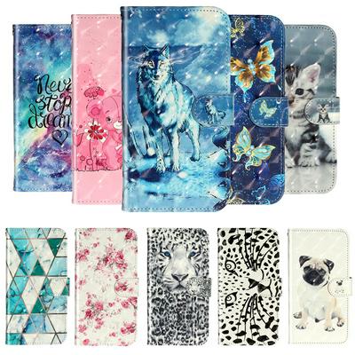 Colored Painting Side Flip Scratch Resistant PU Leather Wallet Phone Case with Stand and Lanyard for iPhone SE 5S 5G 5