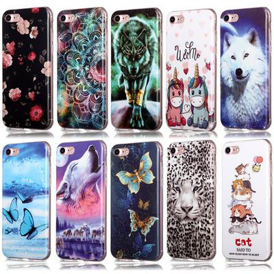 Luminous Colored Painting Shockproof Anti-Scratch Soft TPU Back Cover Case for iPhone 7 / 8 