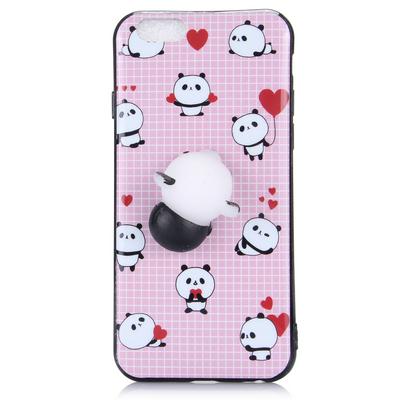 Smooth Surface 3D Cute Squishy Finger Pinch Soft TPU + Silicone Hybrid Back Cover Case for iPhone 6 / 6S - Panda