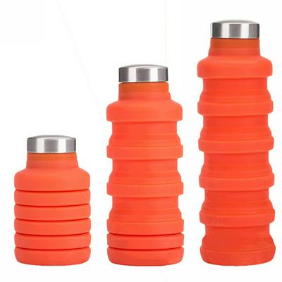 500ML Portable Adjustable Silicone Outdoor Picnic Sport Water Bottle Folding Coffee Cup Outdoor Travel Drinking Collapsible Drinking Kettle