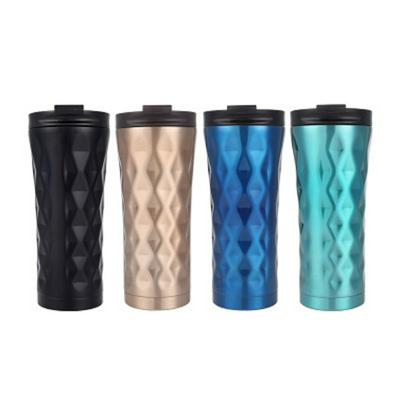500ML 304 Irregular Rhombus Thermos Cup Double-layer Stainless Steel Vacuum Creative Business Coffee Cup