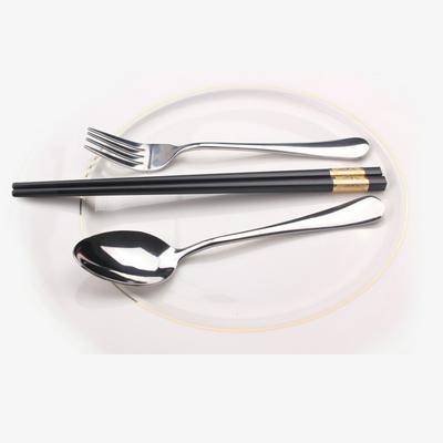 Student Outdoor Portable Stainless Steel Cutlery Suit Alloy Chopsticks + Spoon + Fork  