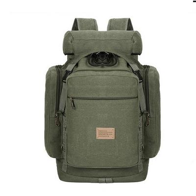 60L/80L Large Capacity Retro Canvas Backpack for Travel Camping Climbing Hiking
