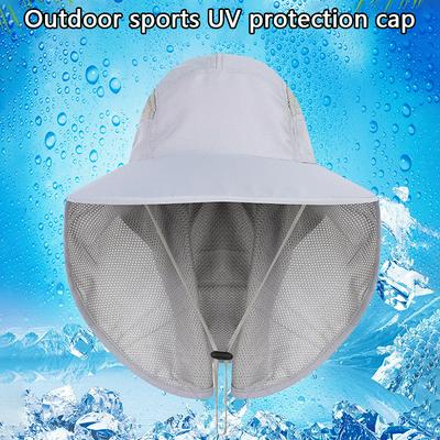 Outdoor Sports Sun Hat UV Protection Hat with Wide Brim and Neck Flap for Hiking, Fishing
