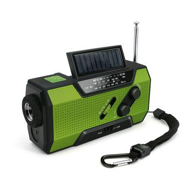 Solar Crank FM/AM/NOAA Weather Radio with Flashlight & LED Lamp & SOS Alarm for Emergency 